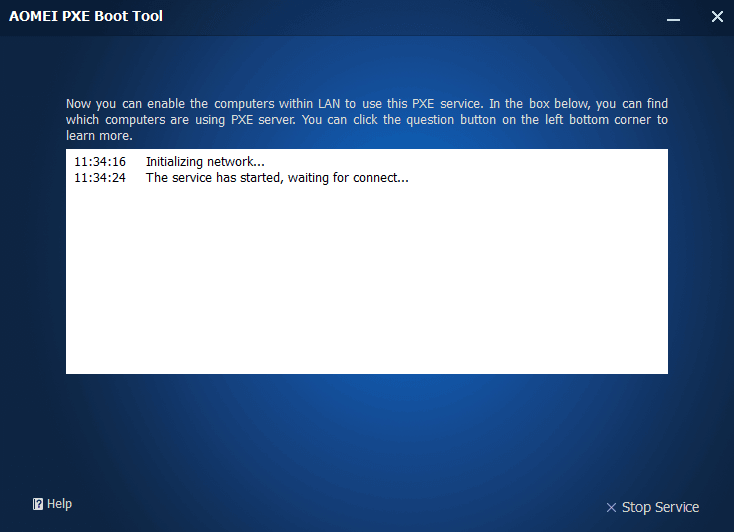 aomei pxe boot tool